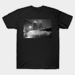 Boston MA Boston Reflecting Pool Fountain Black and White T-Shirt